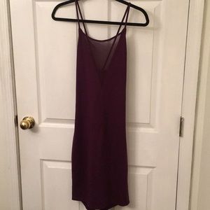 Plunge Neck Mesh Bodycon Dress